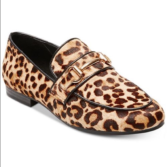 steve madden loafers leopard